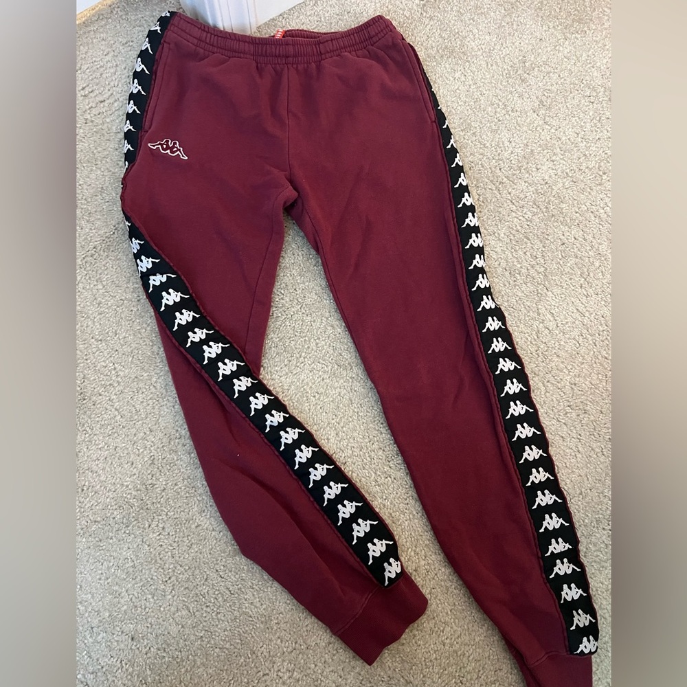 Kappa Youth Maroon Jogger Sweat Pants